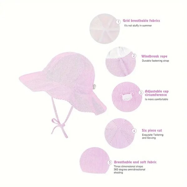 Infant Toddler Floral Print Baby Sun Breathable Hat Summer Beach Hat Children Solid Infant Girls Boy Outdoor Fisherman Cap - Image 8