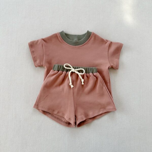 Short Sleeve Outfit Top and Shorts Sports Clothe Tracksuit - Image 4