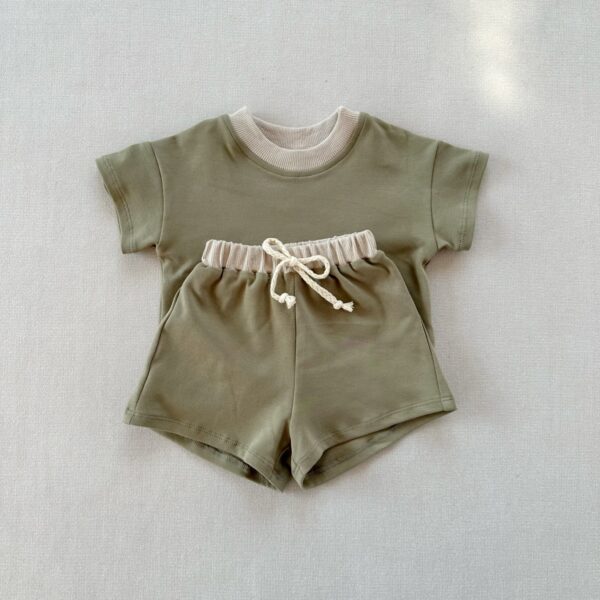 Short Sleeve Outfit Top and Shorts Sports Clothe Tracksuit - Image 5