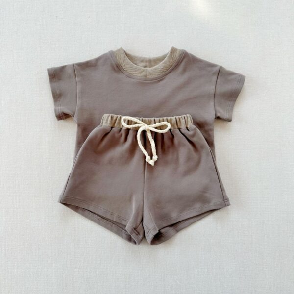 Short Sleeve Outfit Top and Shorts Sports Clothe Tracksuit - Image 6
