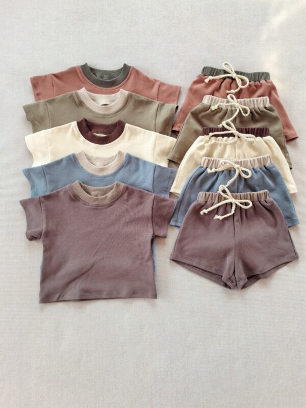 Short Sleeve Outfit Top and Shorts Sports Clothe Tracksuit - Image 10