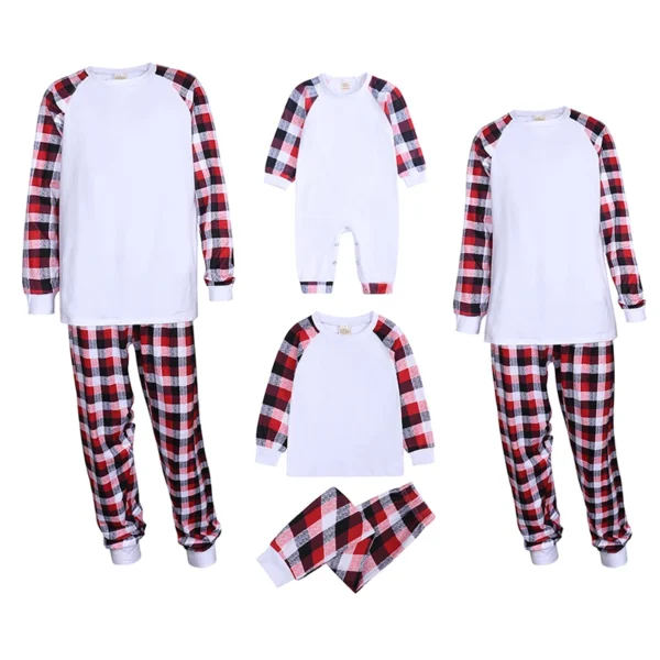 Custom Family Matching Christmas Pajamas Set Polyester Kids Tales Christmas Sublimation Blanks Clothes - Image 6